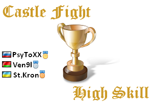 Победители чемпионата по Castle Fight - High Skill: 1-PsyToXX; 2-Ven9l; 3-St.Kron